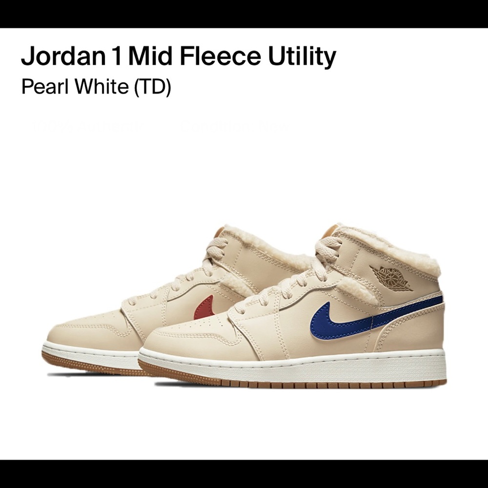 BRAND NEW AIR JORDAN 1 MID UTILITY TD 'FLEECE'